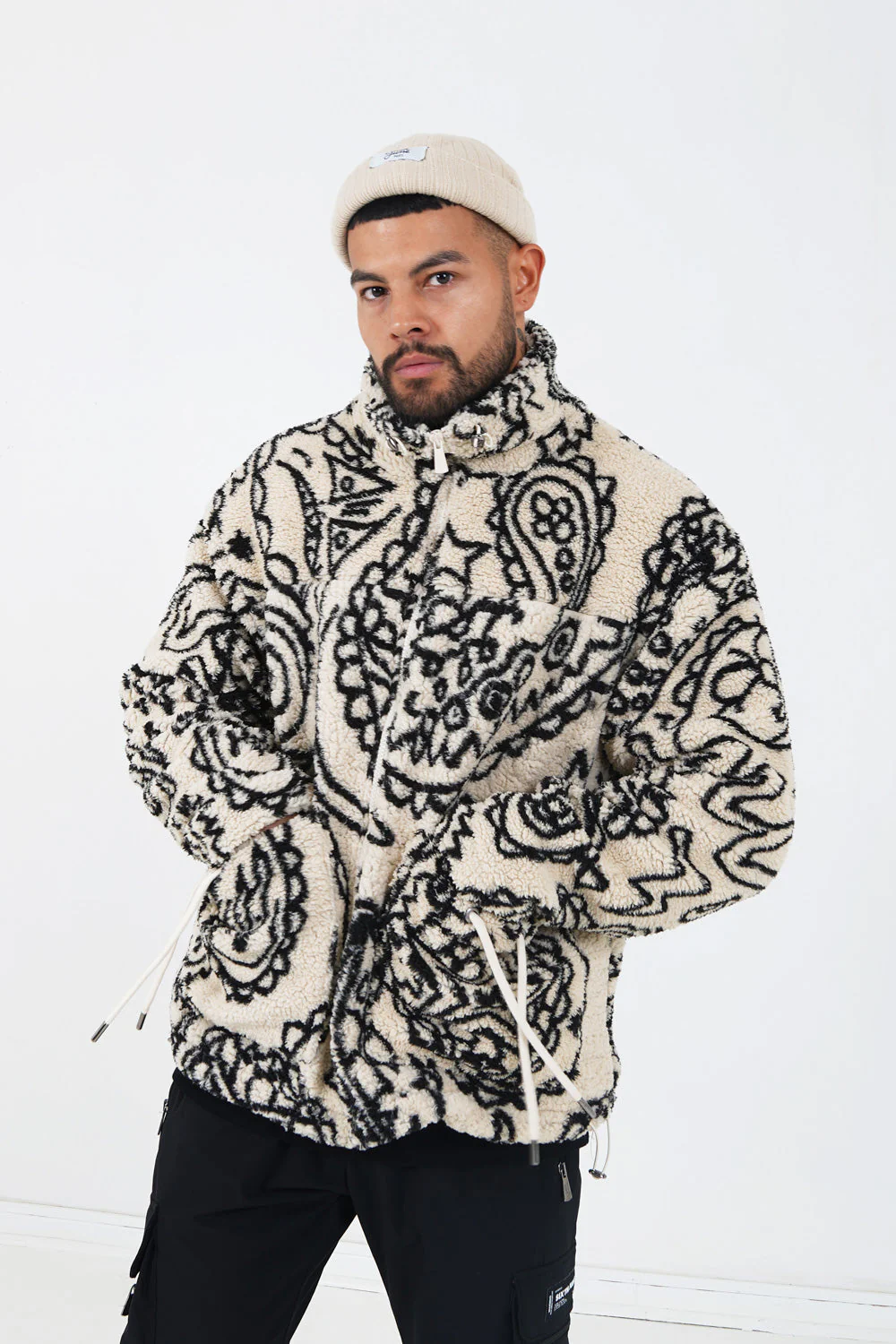 Veste bandana polaire Beige