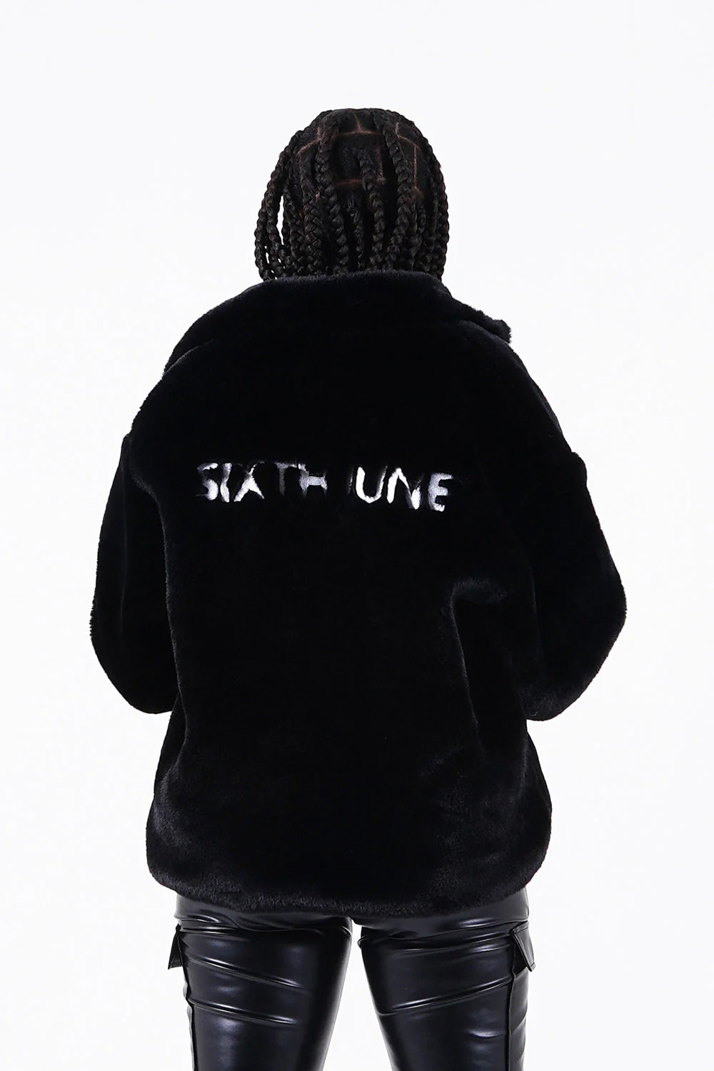 Veste oversize fourrure Noir - Image 4