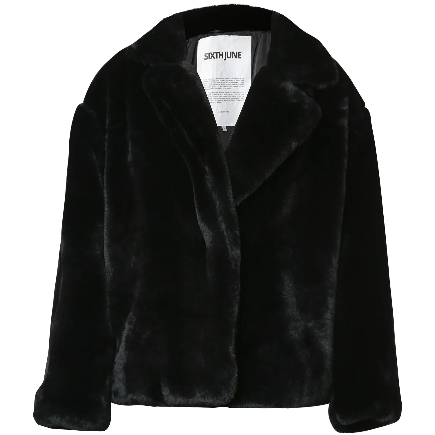 Veste oversize fourrure Noir - Image 6