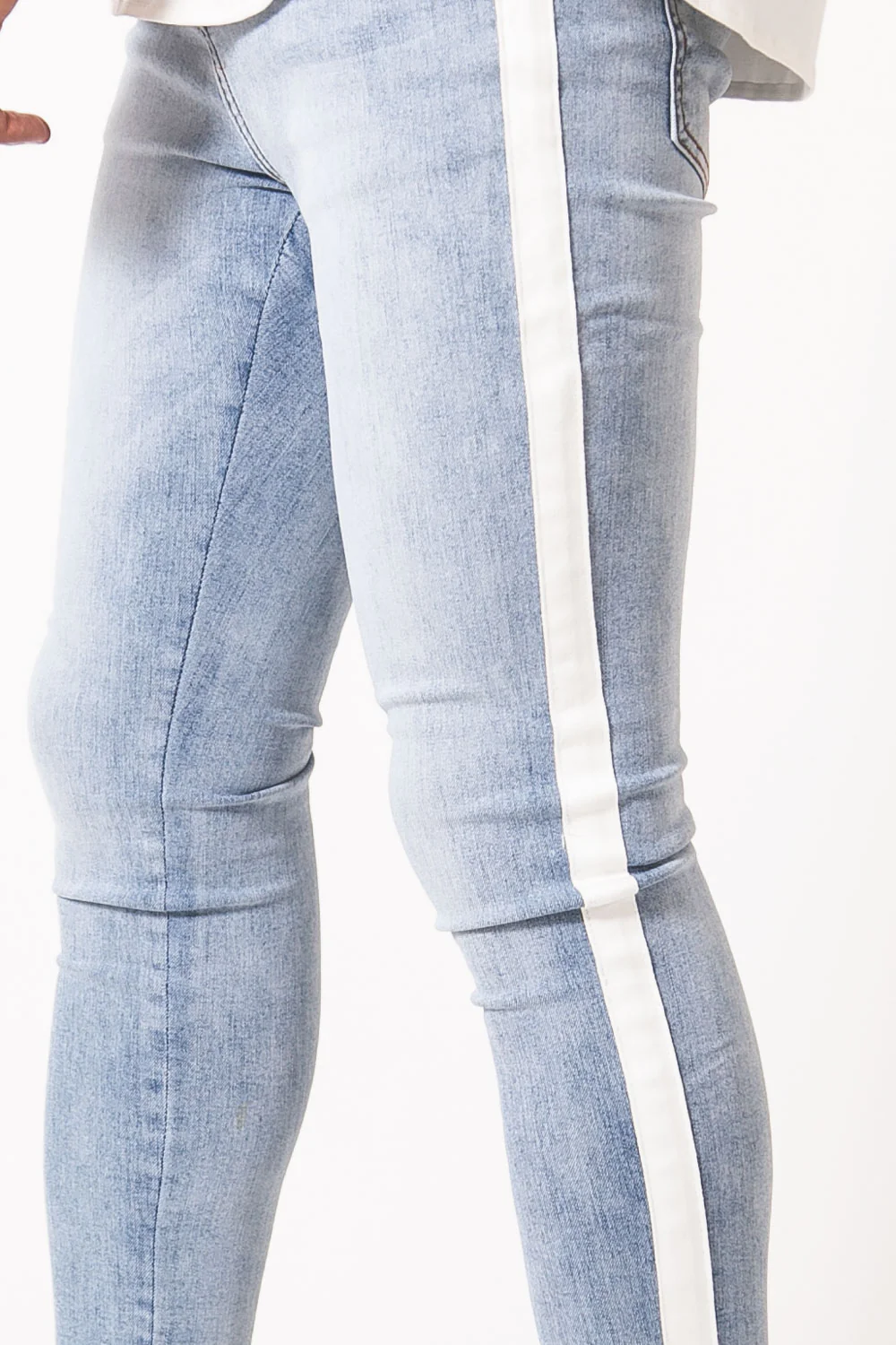 Jean bande blanche bleu - Image 3