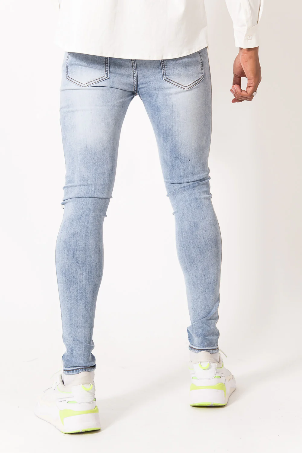 Jean bande blanche bleu - Image 5