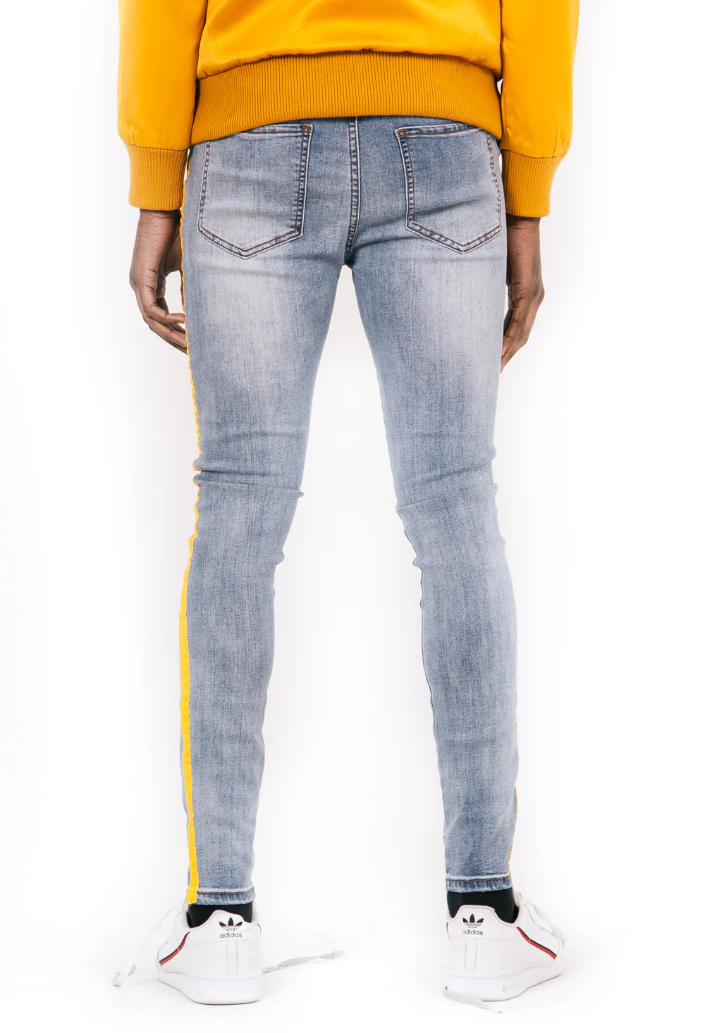 Jean bandes bleu jaune - Image 4