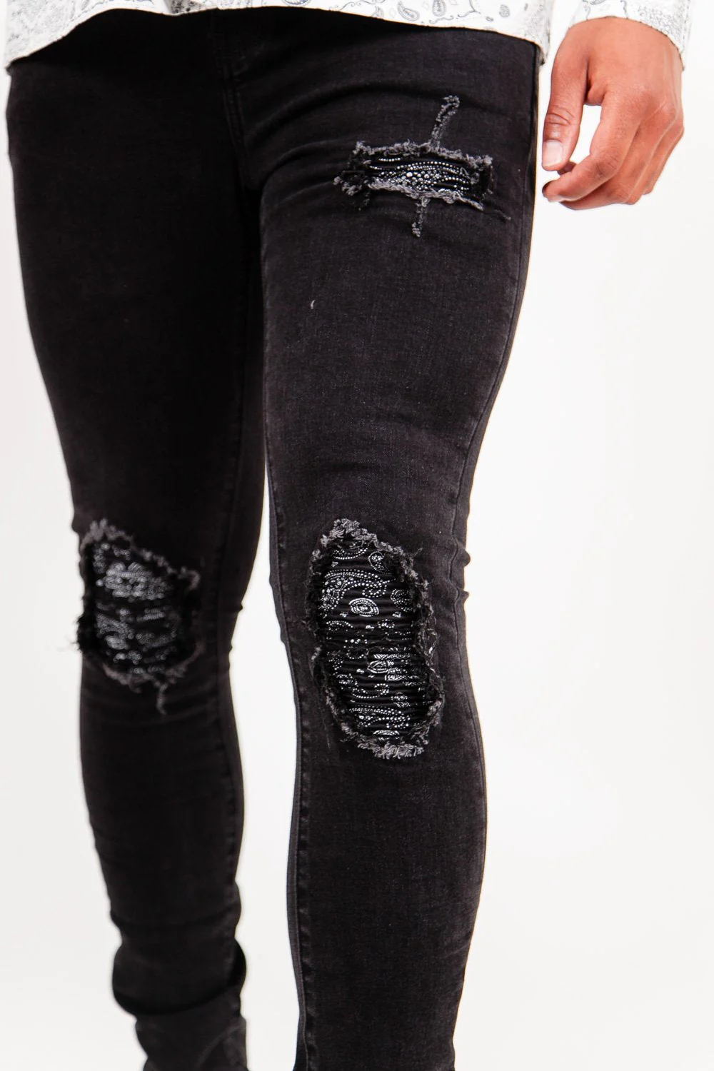Jean biker bandana Noir - Image 2