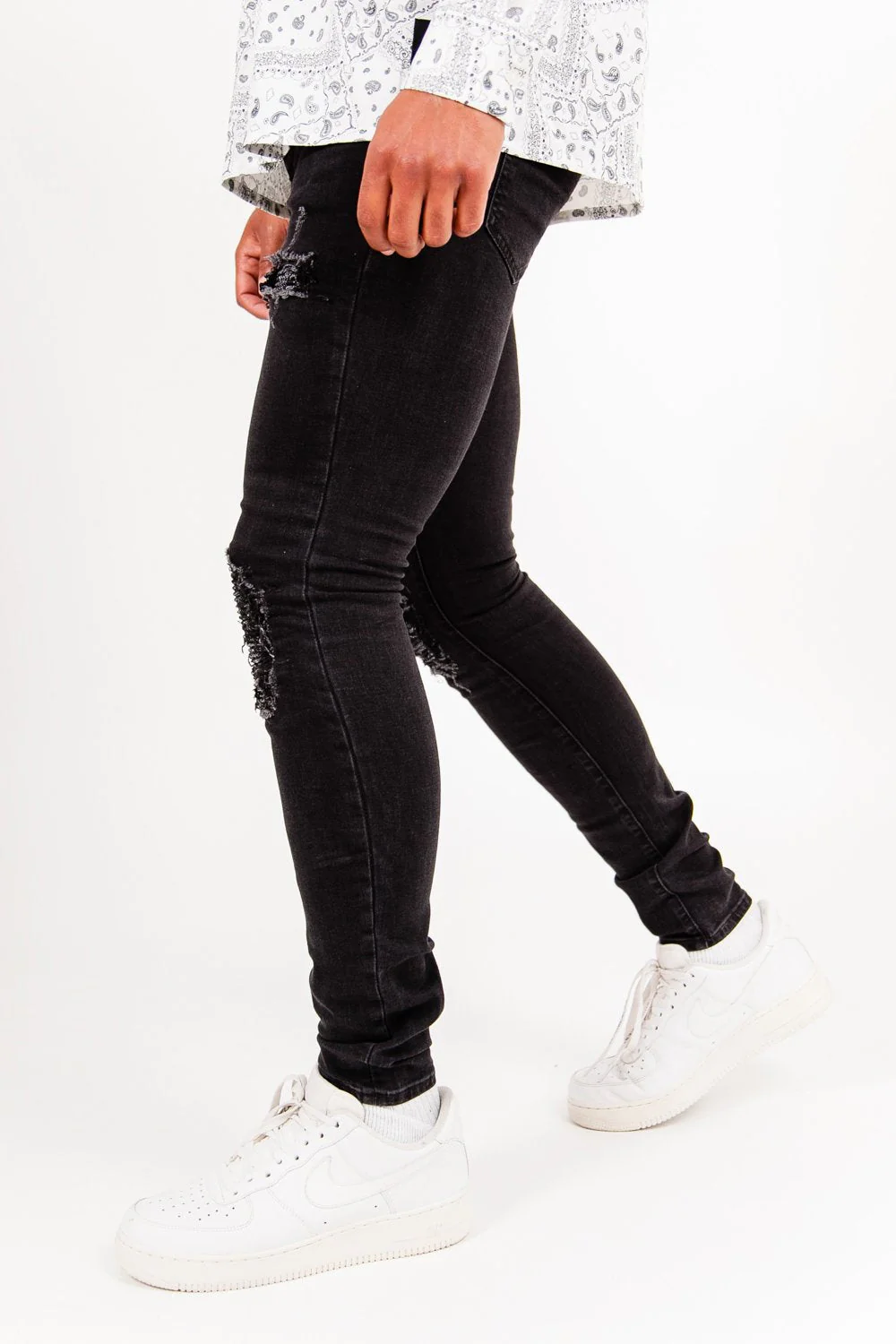 Jean biker bandana Noir - Image 3