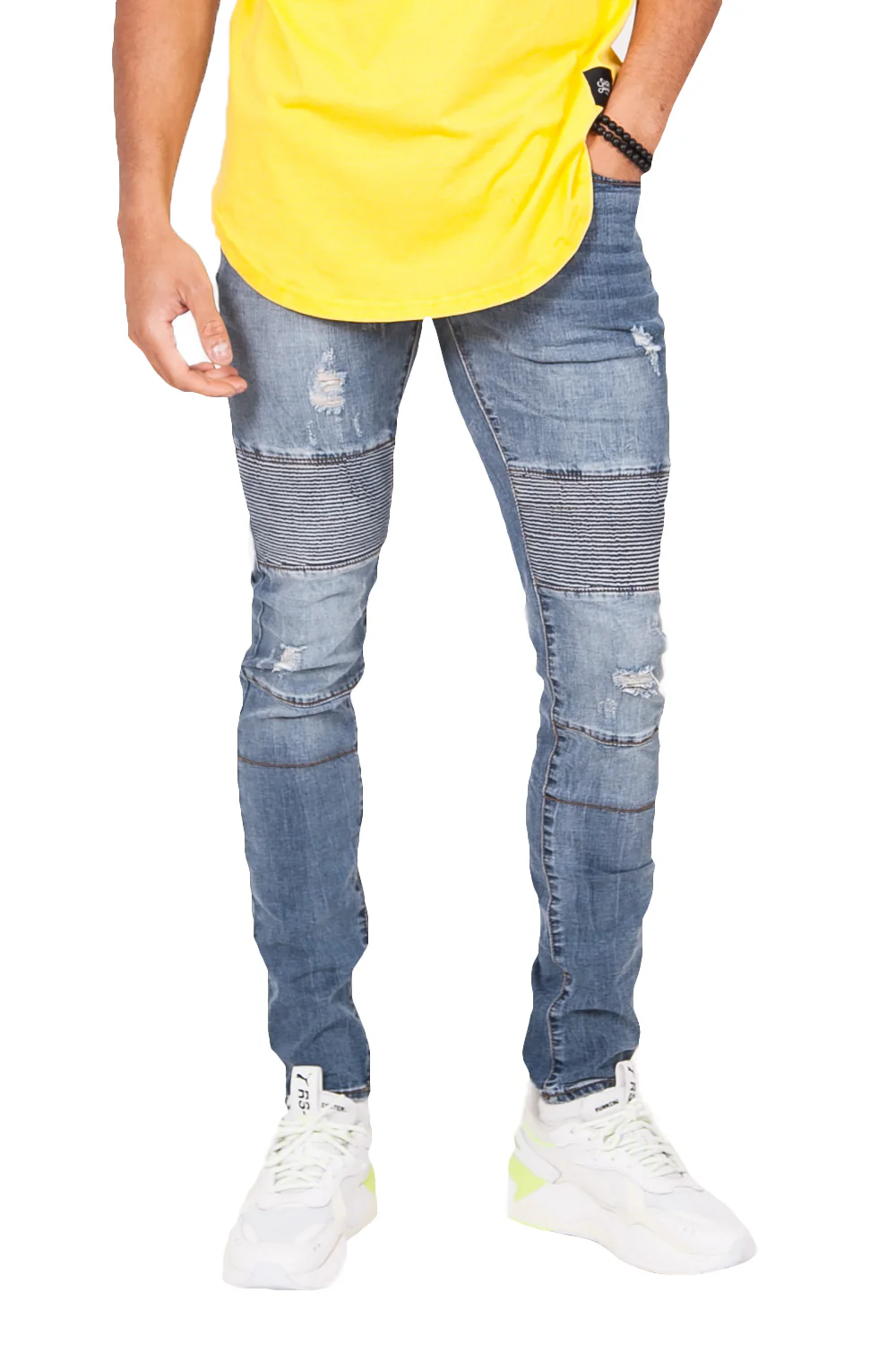Jean biker délavé brut 1773H
