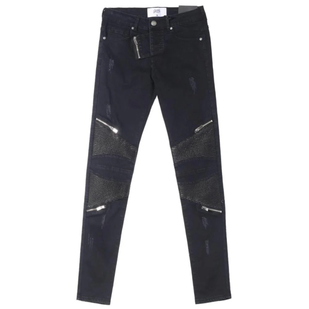 Jean biker destroy noir M2245HDE