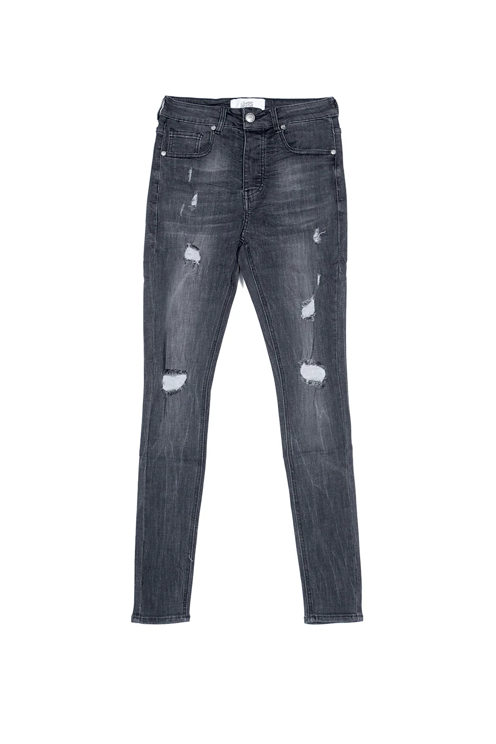 Jean déchirures skinny gris