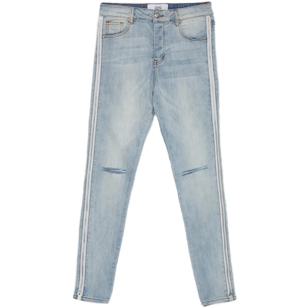 Jean destroy zips bleu