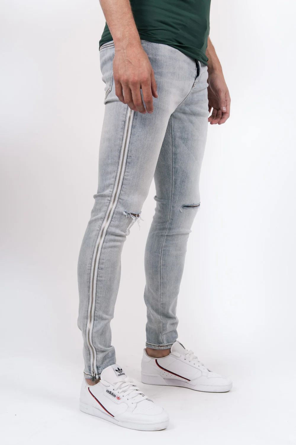 Jean destroy zips bleu - Image 2