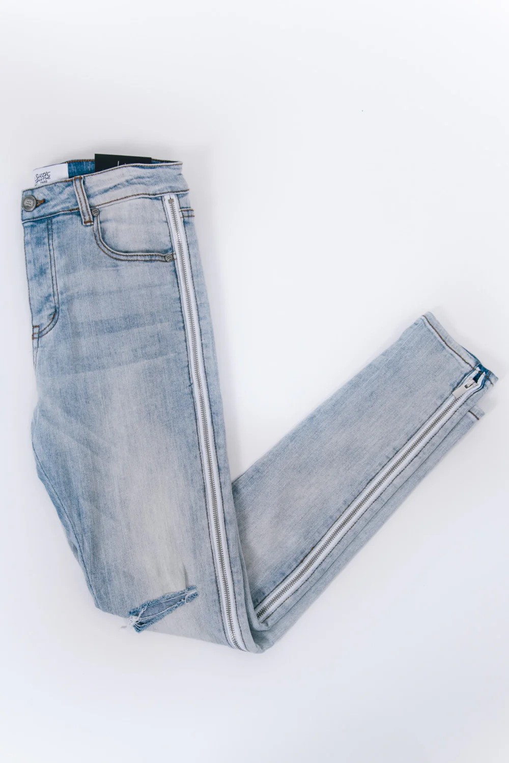 Jean destroy zips bleu - Image 4