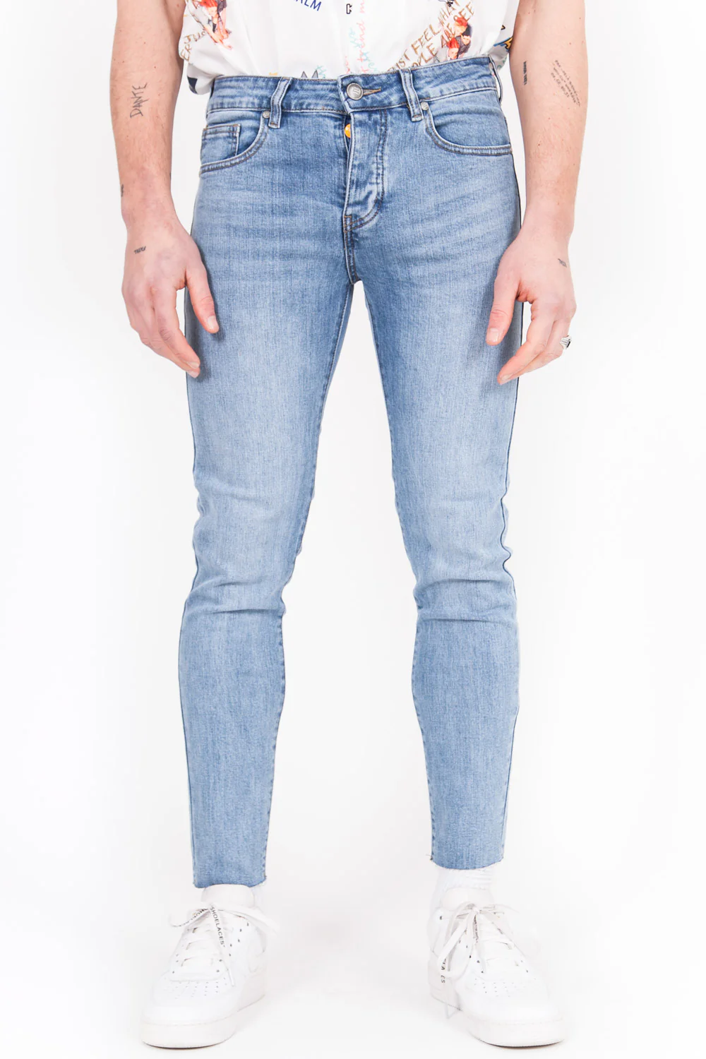 Jean ourlet brut 7/8 bleu - Image 2