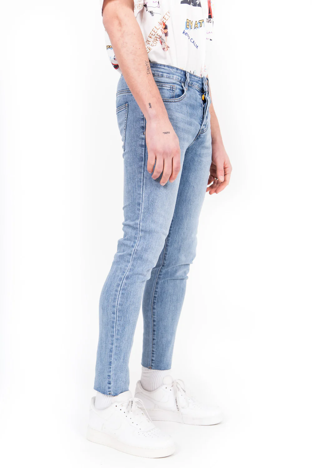 Jean ourlet brut 7/8 bleu - Image 3