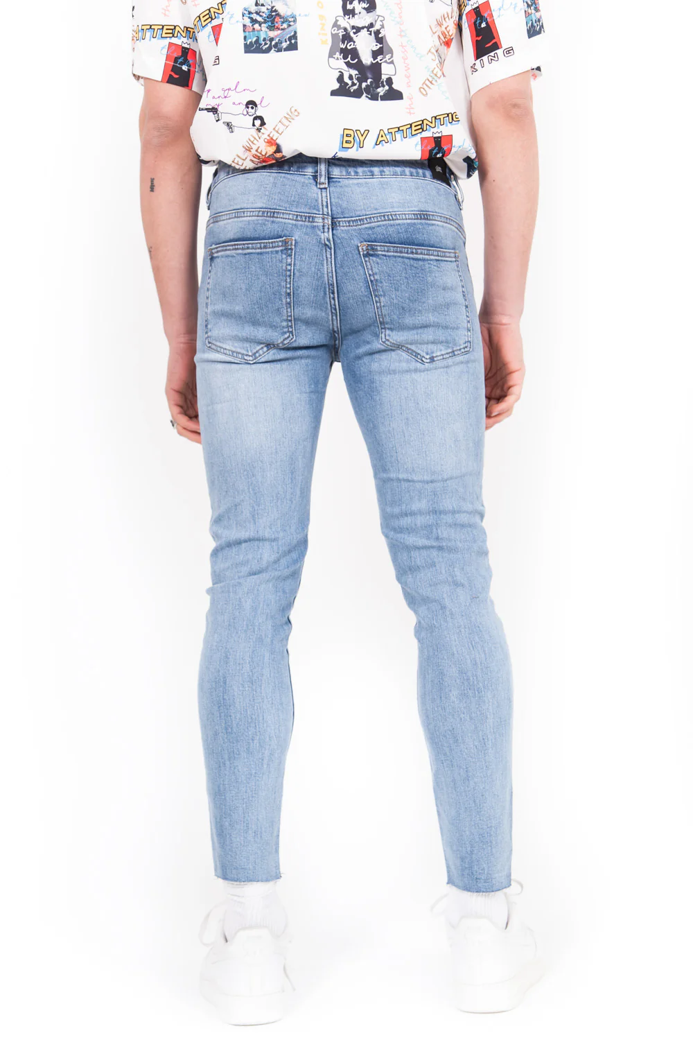 Jean ourlet brut 7/8 bleu - Image 4