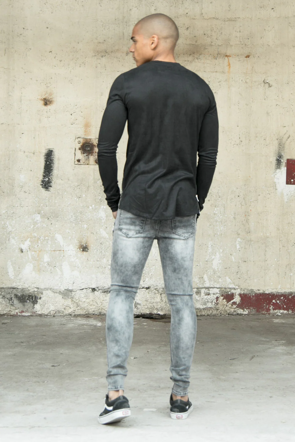 Jean skinny déchiré gris - Image 3