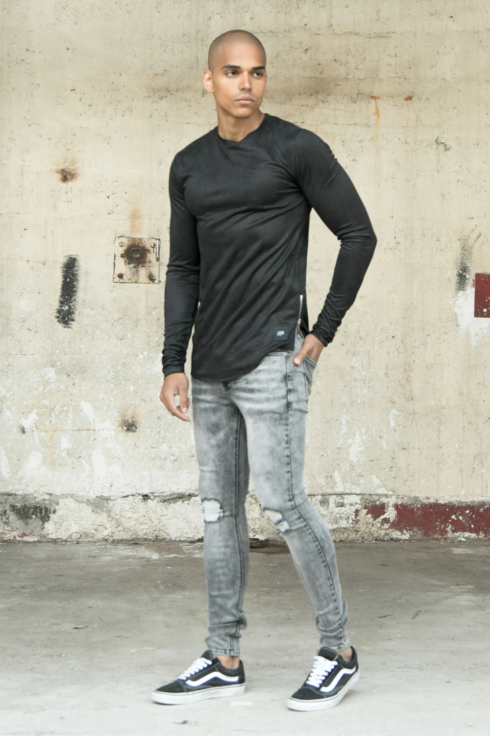 Jean skinny déchiré gris - Image 4