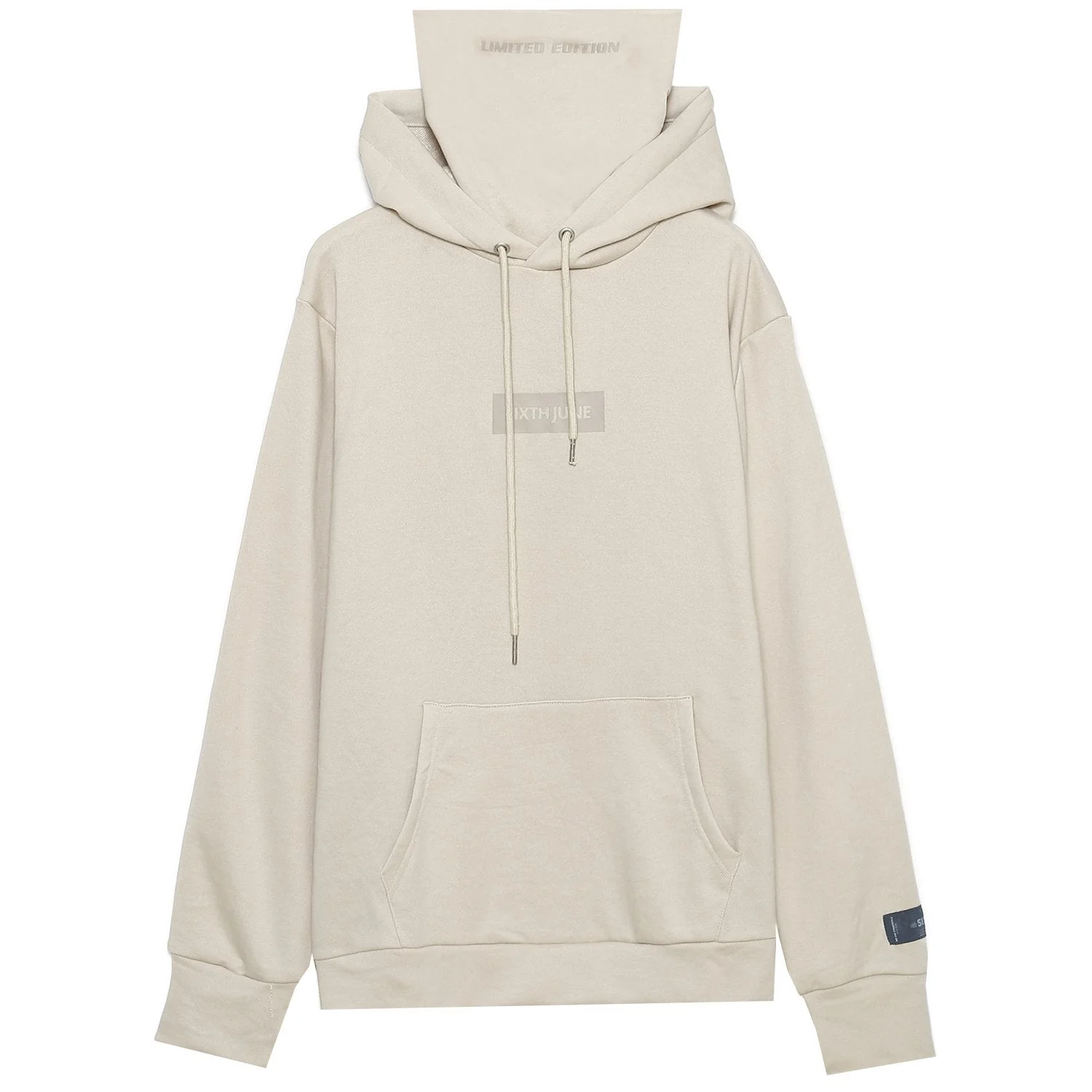 Sweat capuche cache cou intégré Beige clair - Image 7