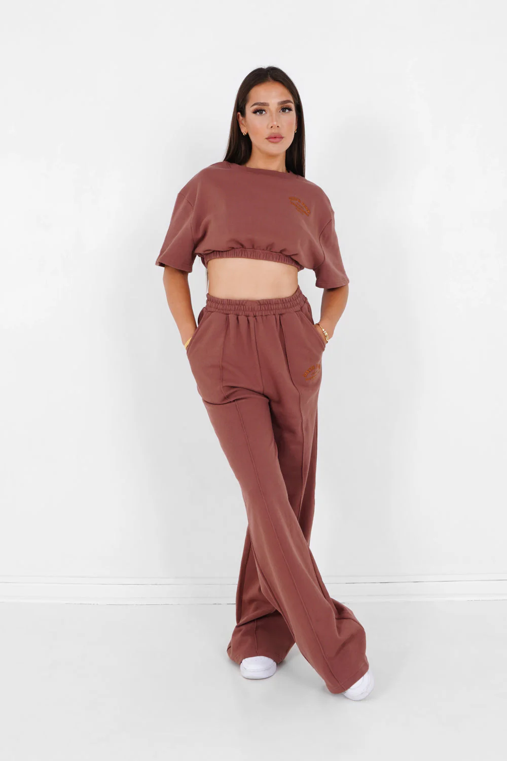 Jogging logo jambes larges Marron - Image 2