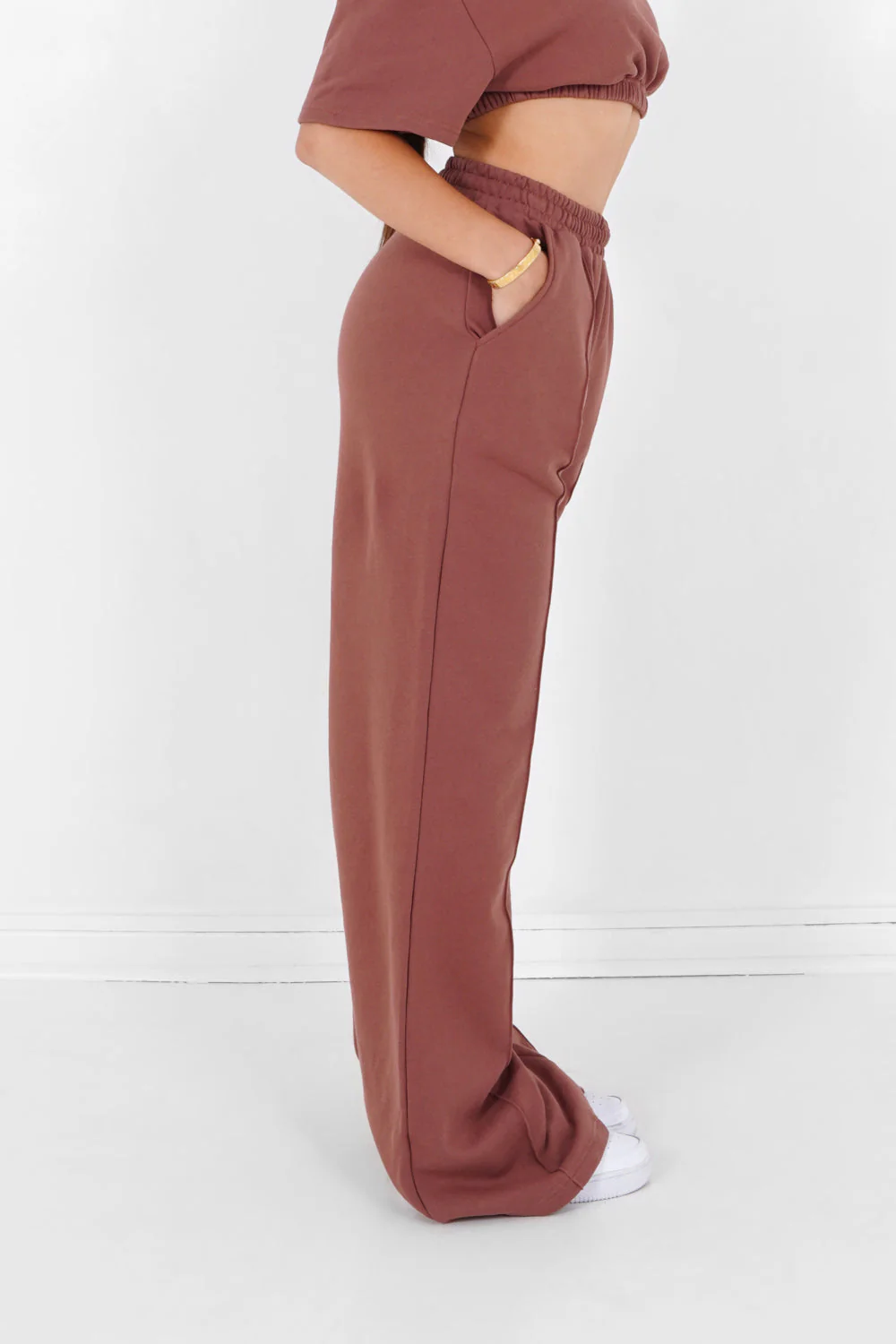 Jogging logo jambes larges Marron - Image 4