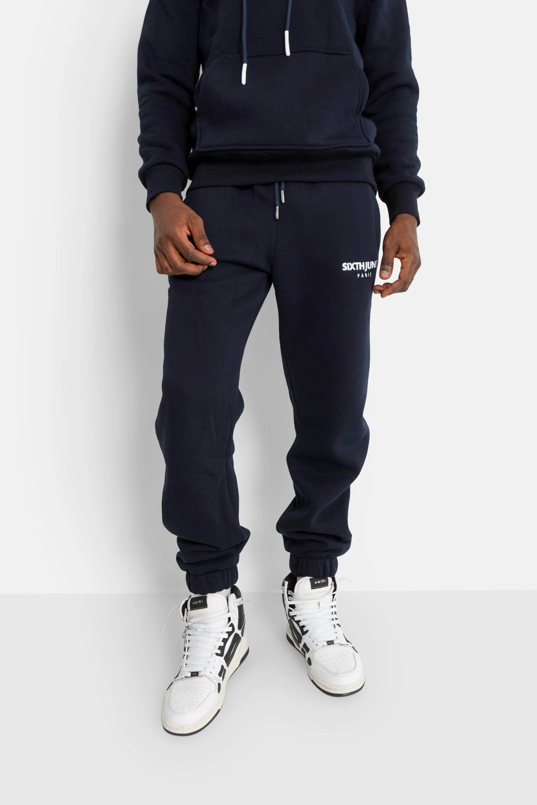 Jogging molletonné logo brodé Bleu foncé