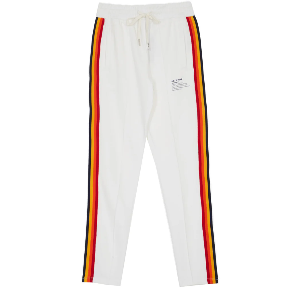Jogging bandes 4 couleurs blanc