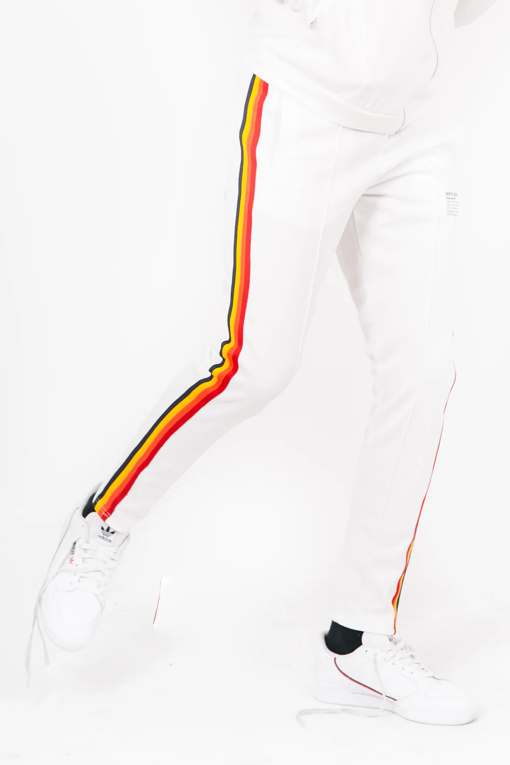 Jogging bandes 4 couleurs blanc - Image 4
