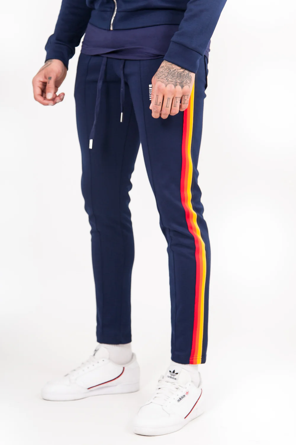 Jogging bandes 4 couleurs bleu - Image 2