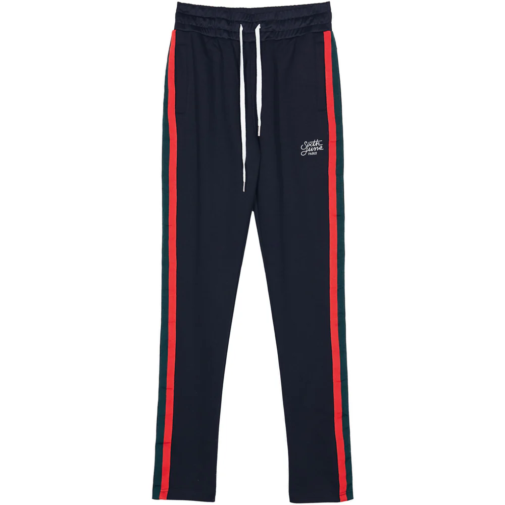 Jogging bandes bicolores noir vert rouge