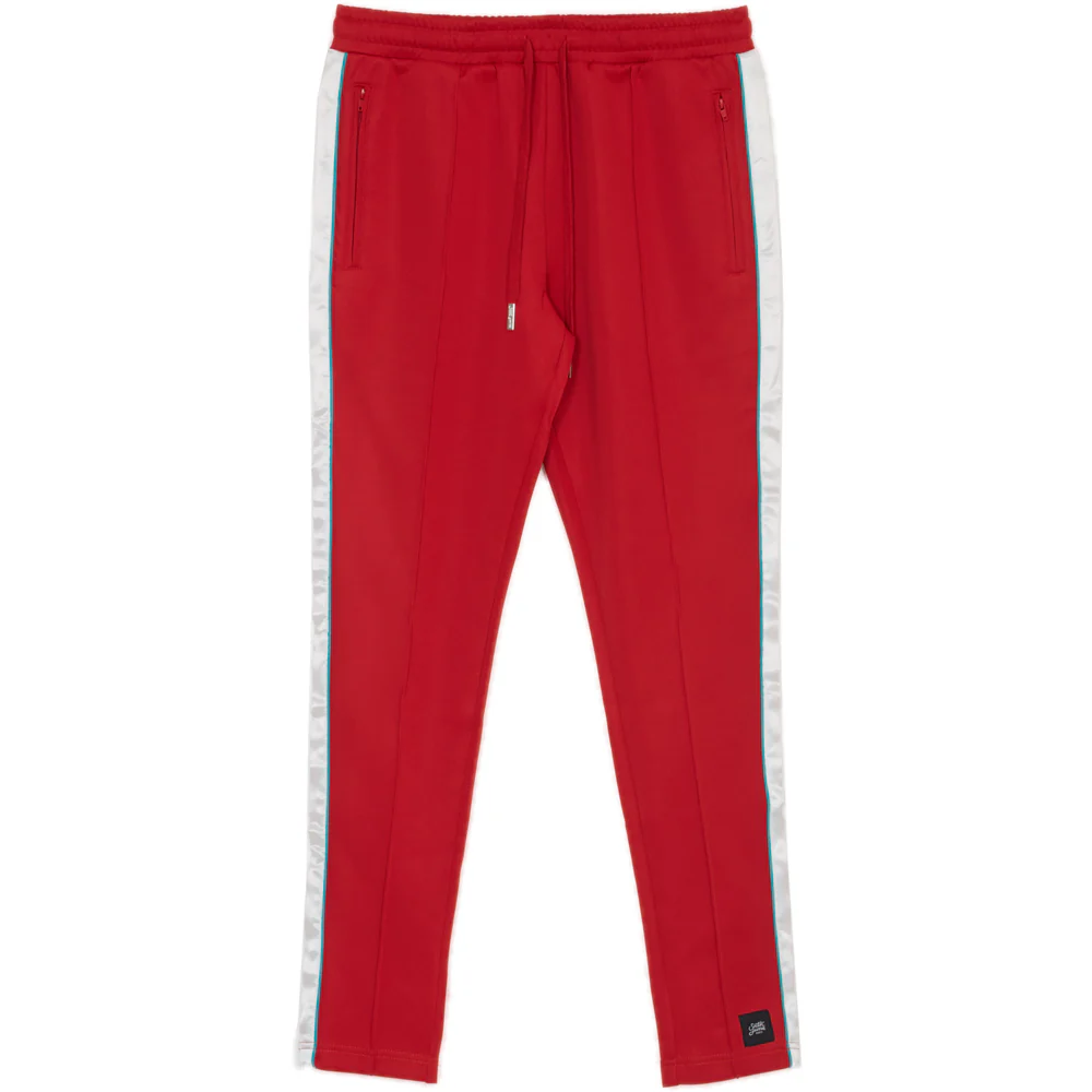 Jogging bandes satin rouge