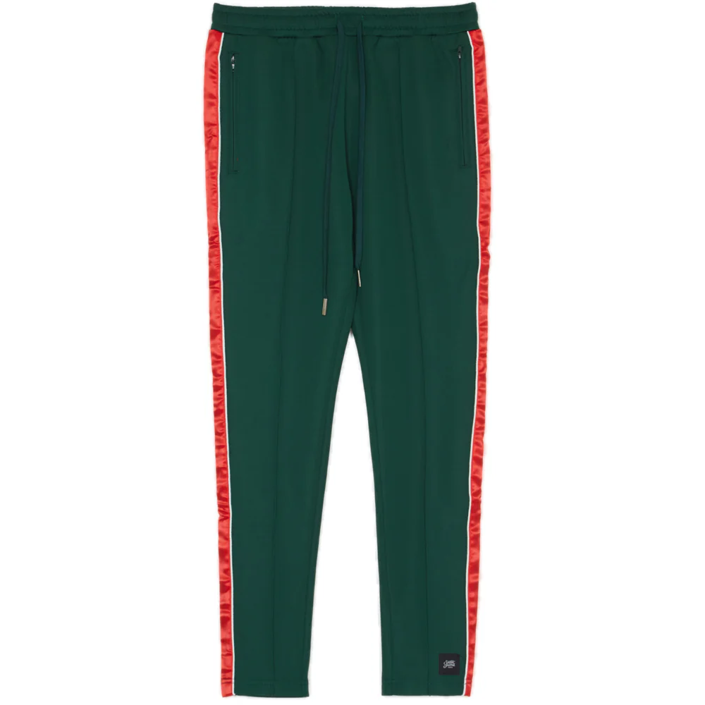 Jogging bandes satin vert