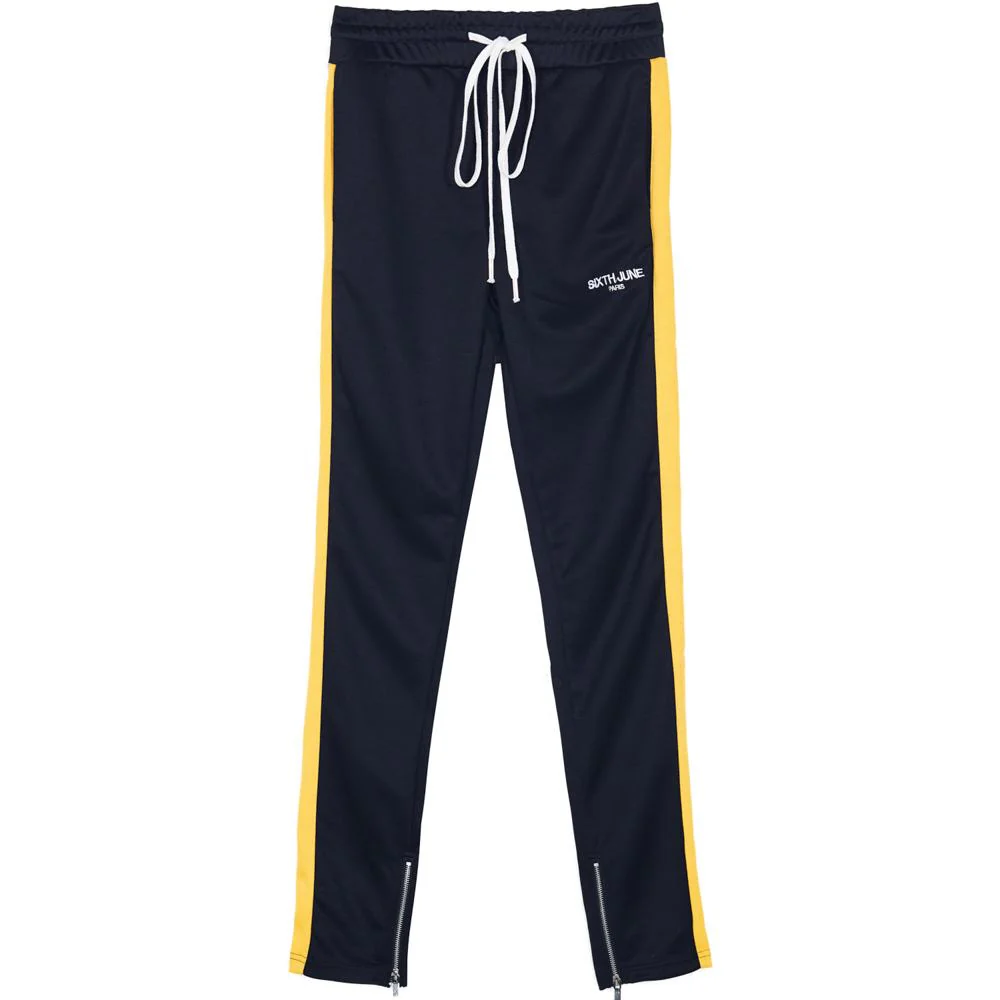 Jogging bandes zips noir jaune - Image 4