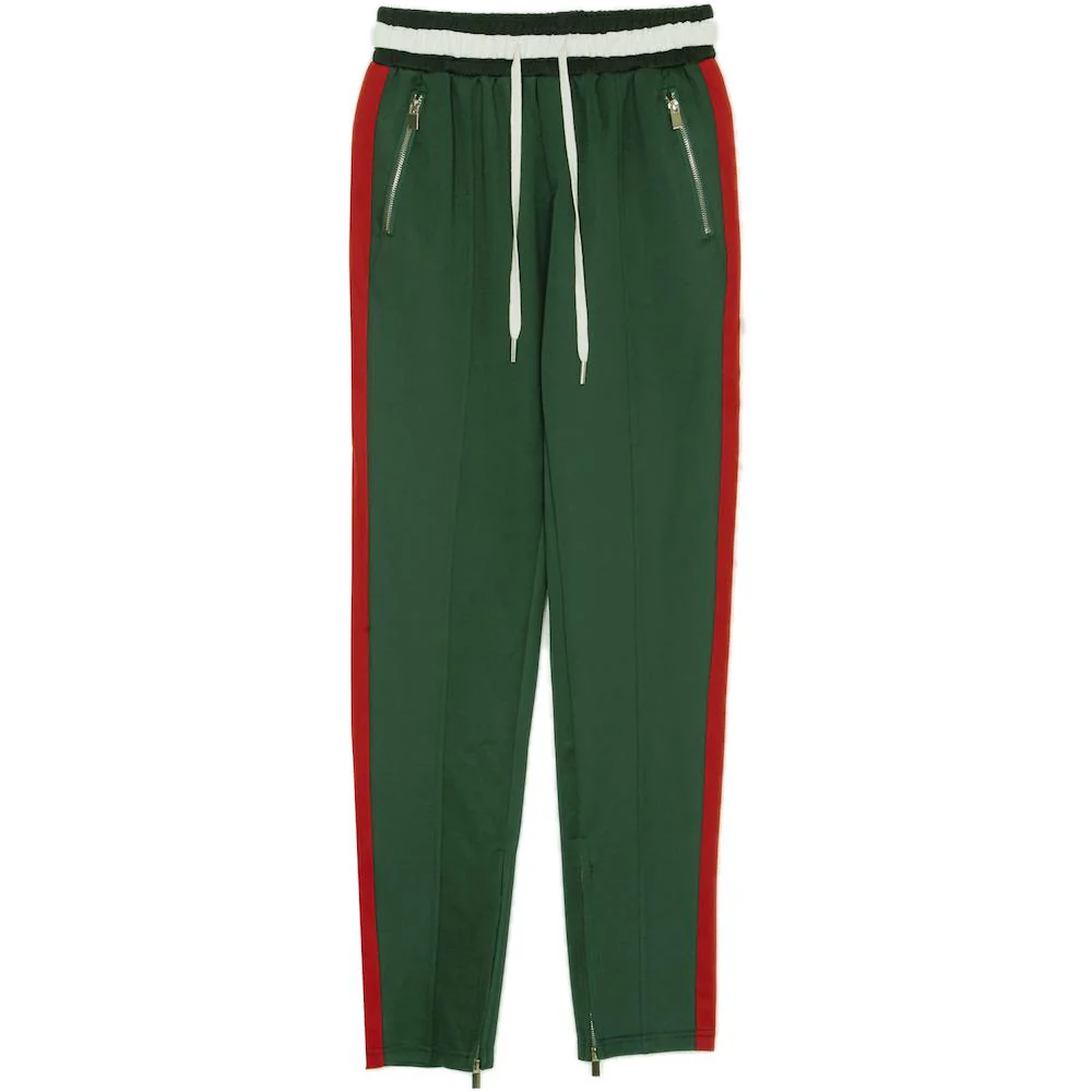Jogging bicolores zips vert rouge - Image 4