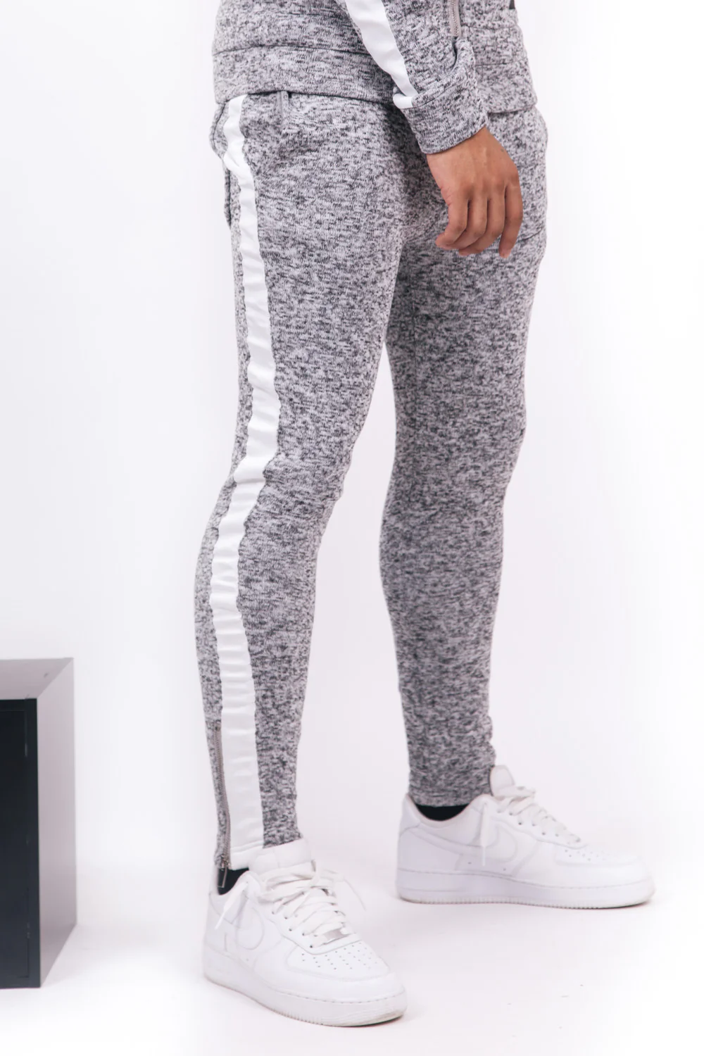 Jogging chiné bandes gris - Image 2