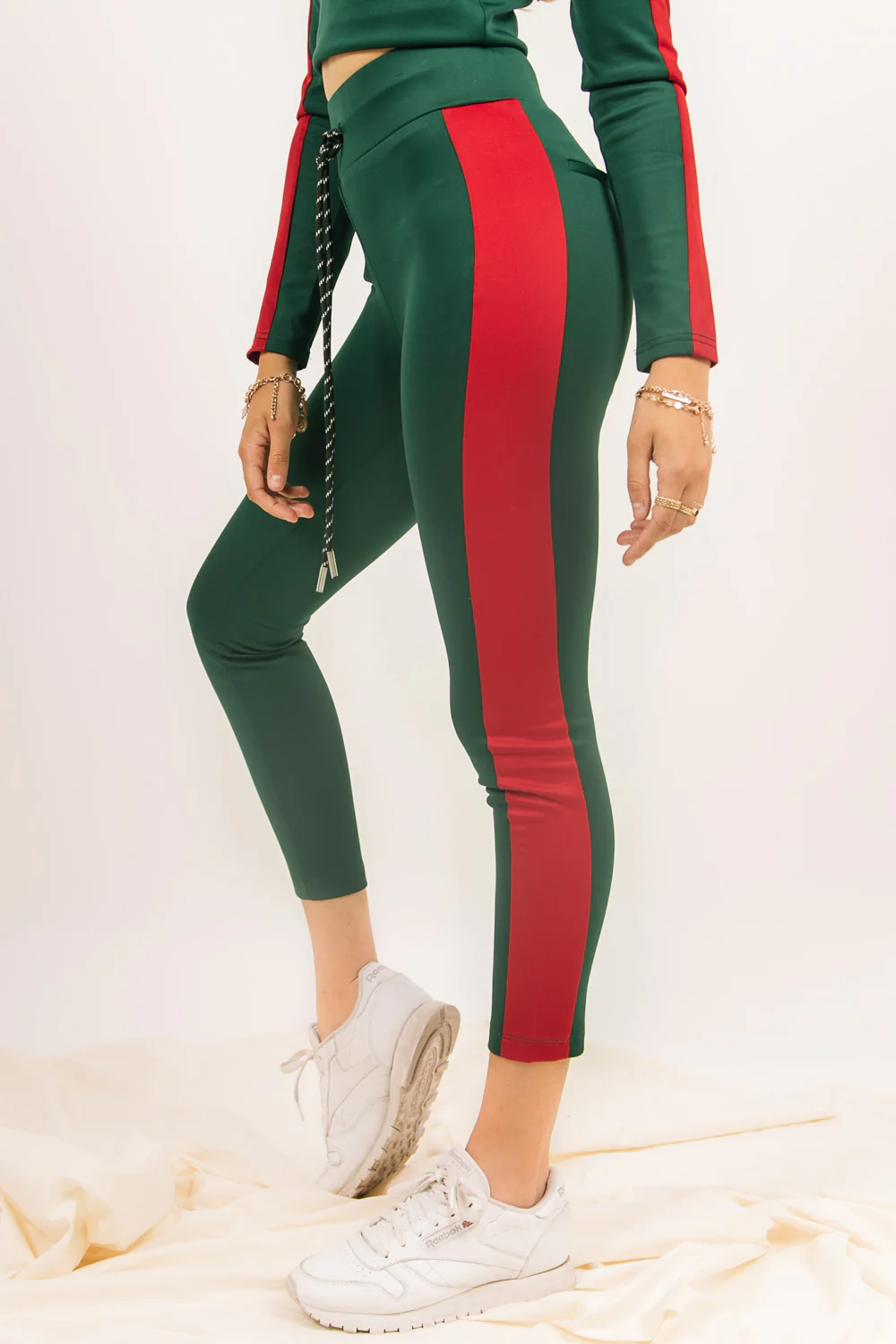 Legging bandes vert rouge - Image 2
