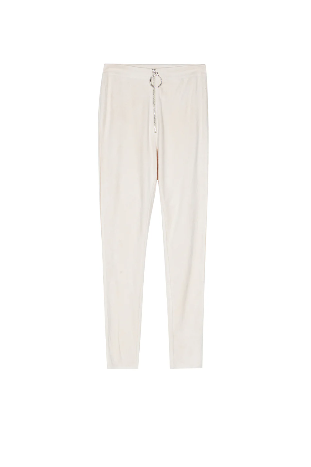 Legging suédine zip beige