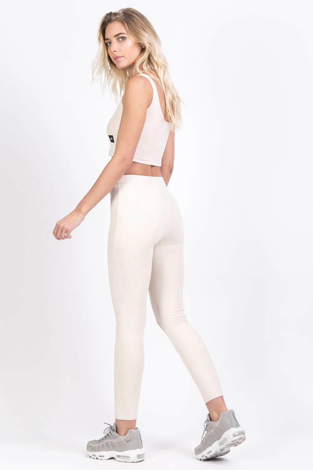 Legging suédine zip beige - Image 3