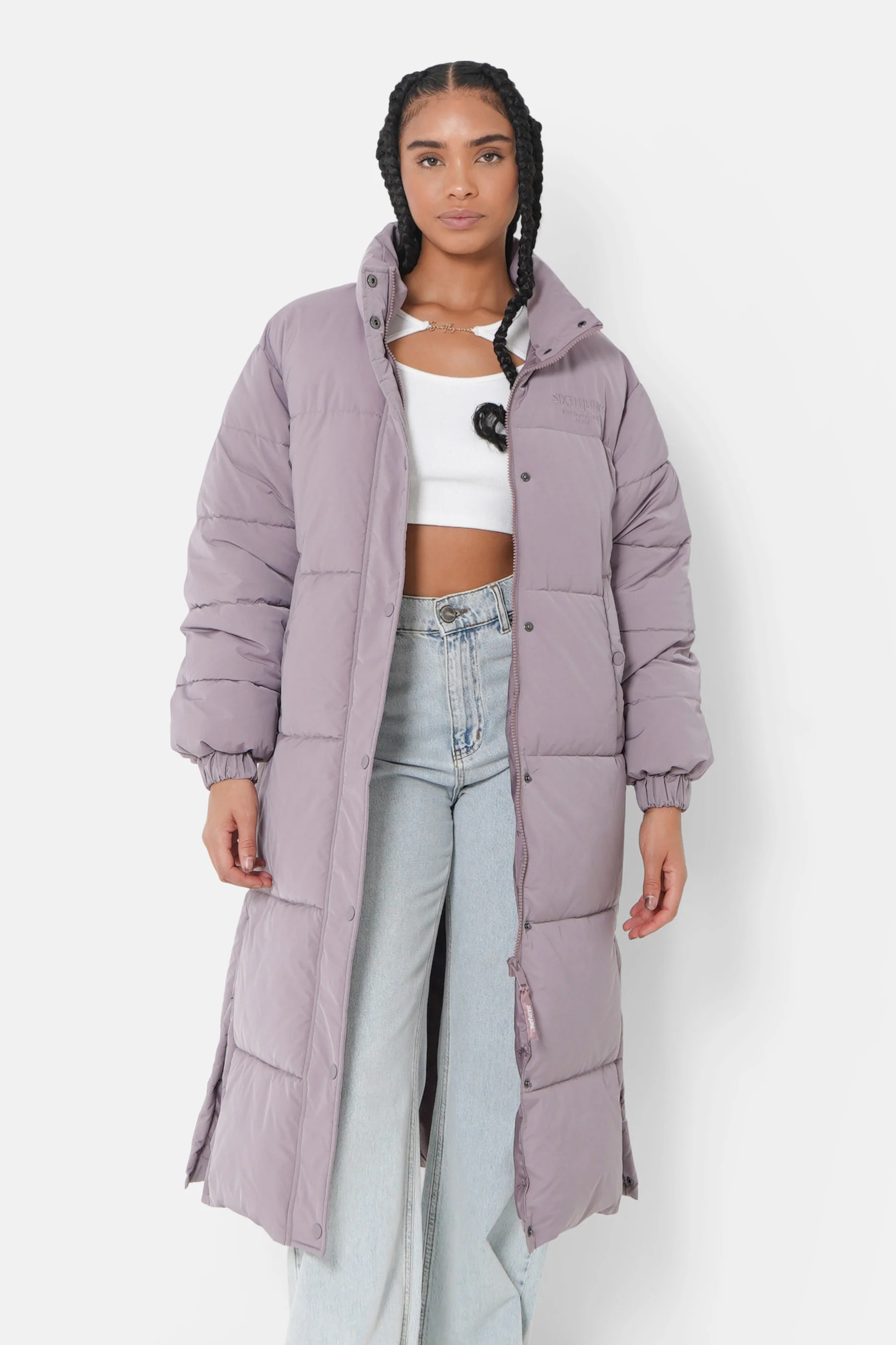 Doudoune longue oversize Violet