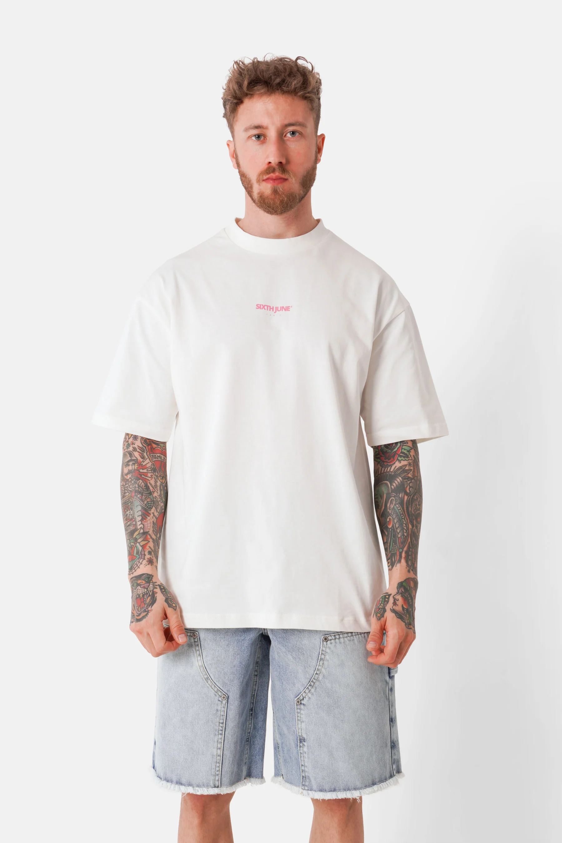 T-shirt print summer love Blanc - Image 5