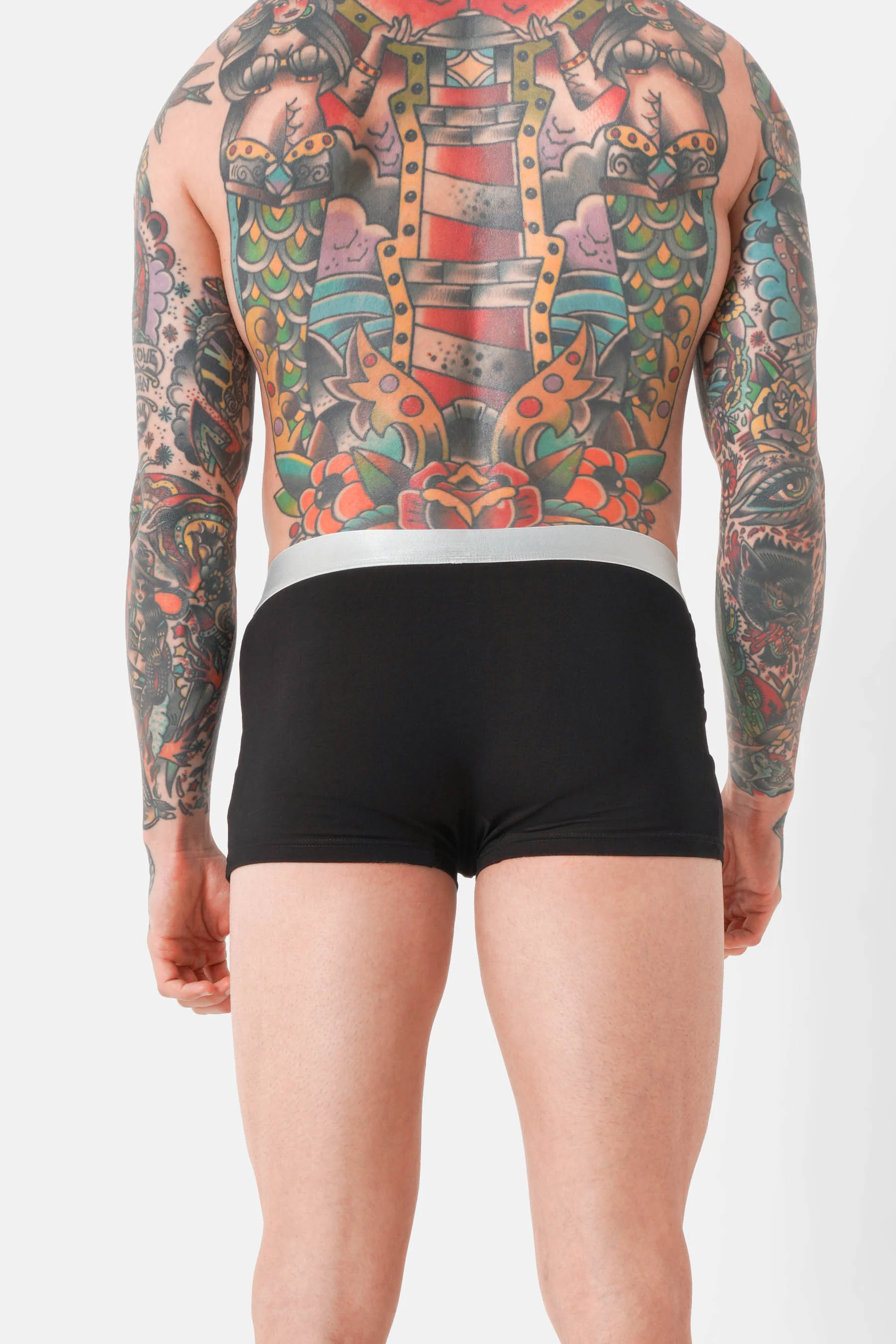 Lot 3 boxers uni texte Noir + Blanc + Gris - Image 4