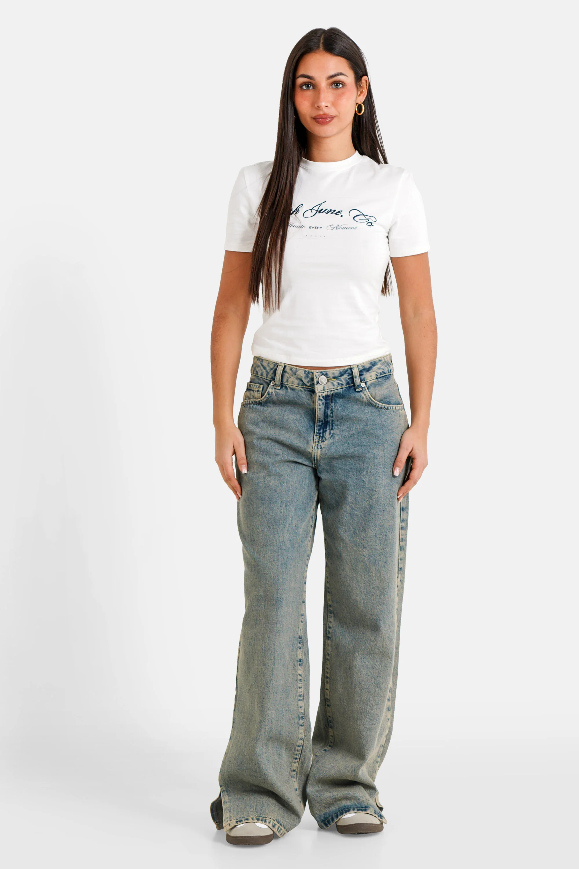WASHED slit denim pant - Image 2