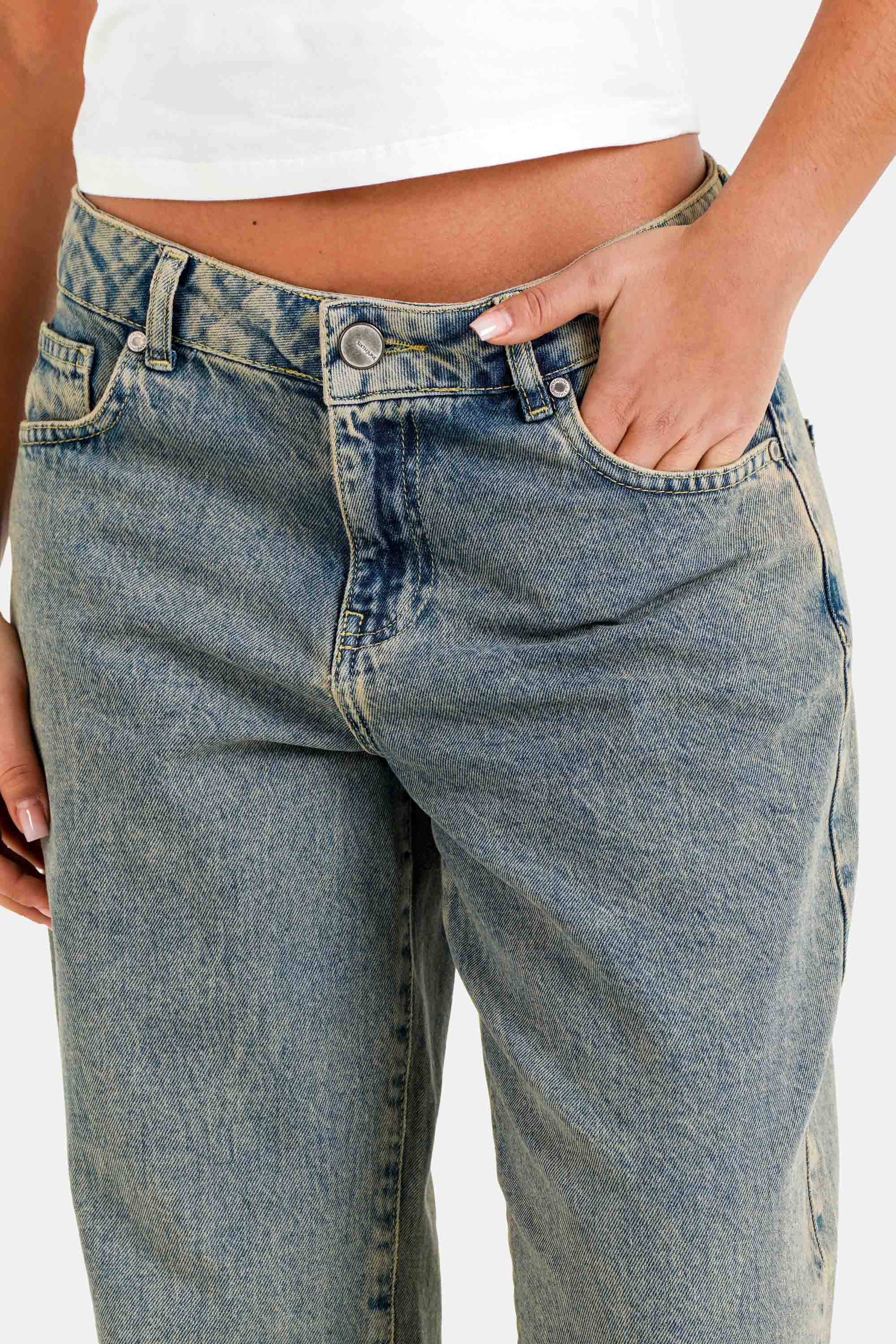 WASHED slit denim pant - Image 3