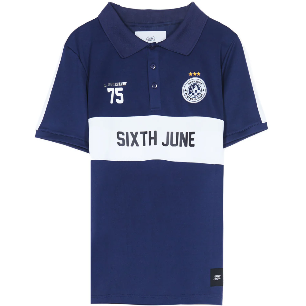 Maillot col football league bleu