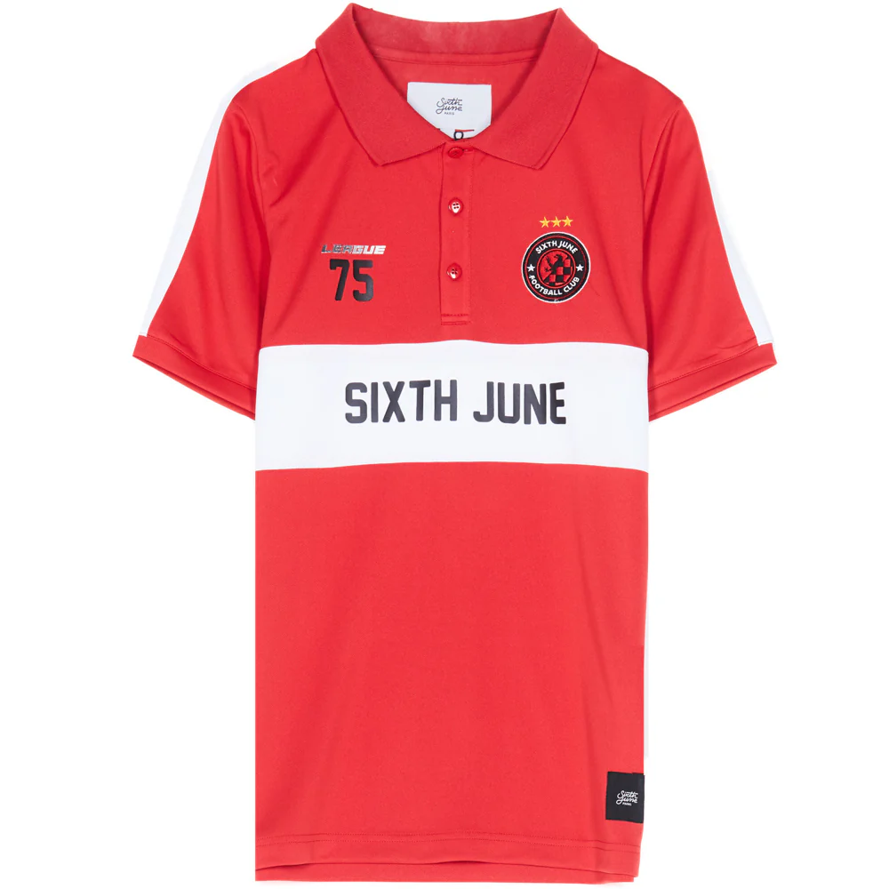 Maillot col football league rouge