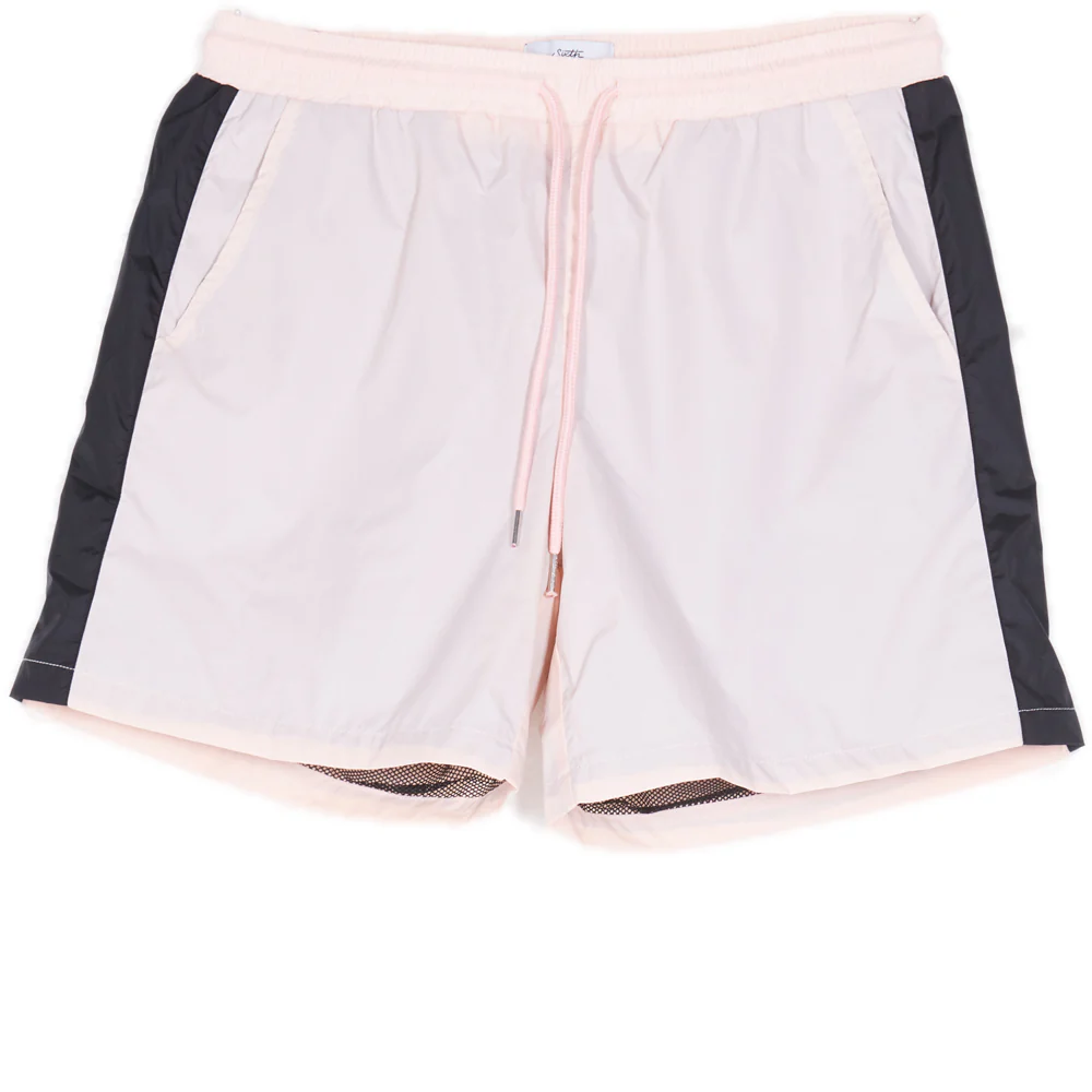 Maillot de bain bicolore bandes rose noir