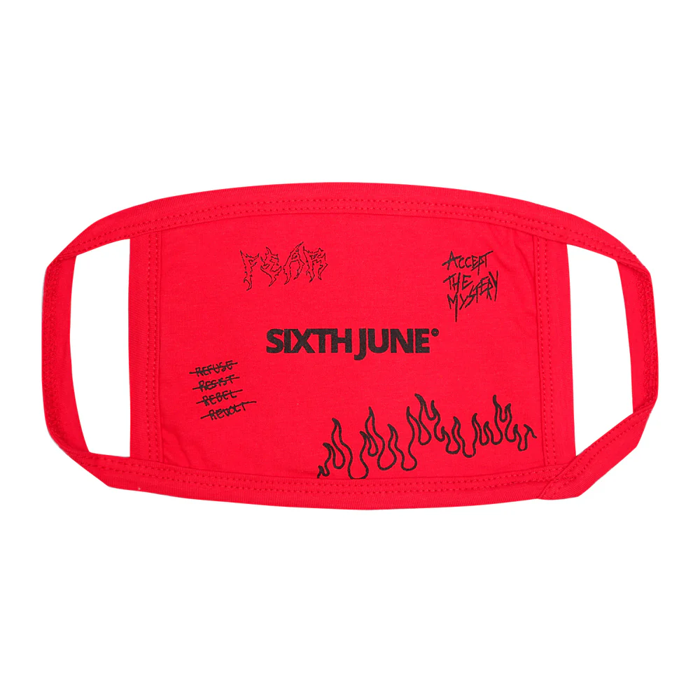 Masque logo Sixth June rock rouge