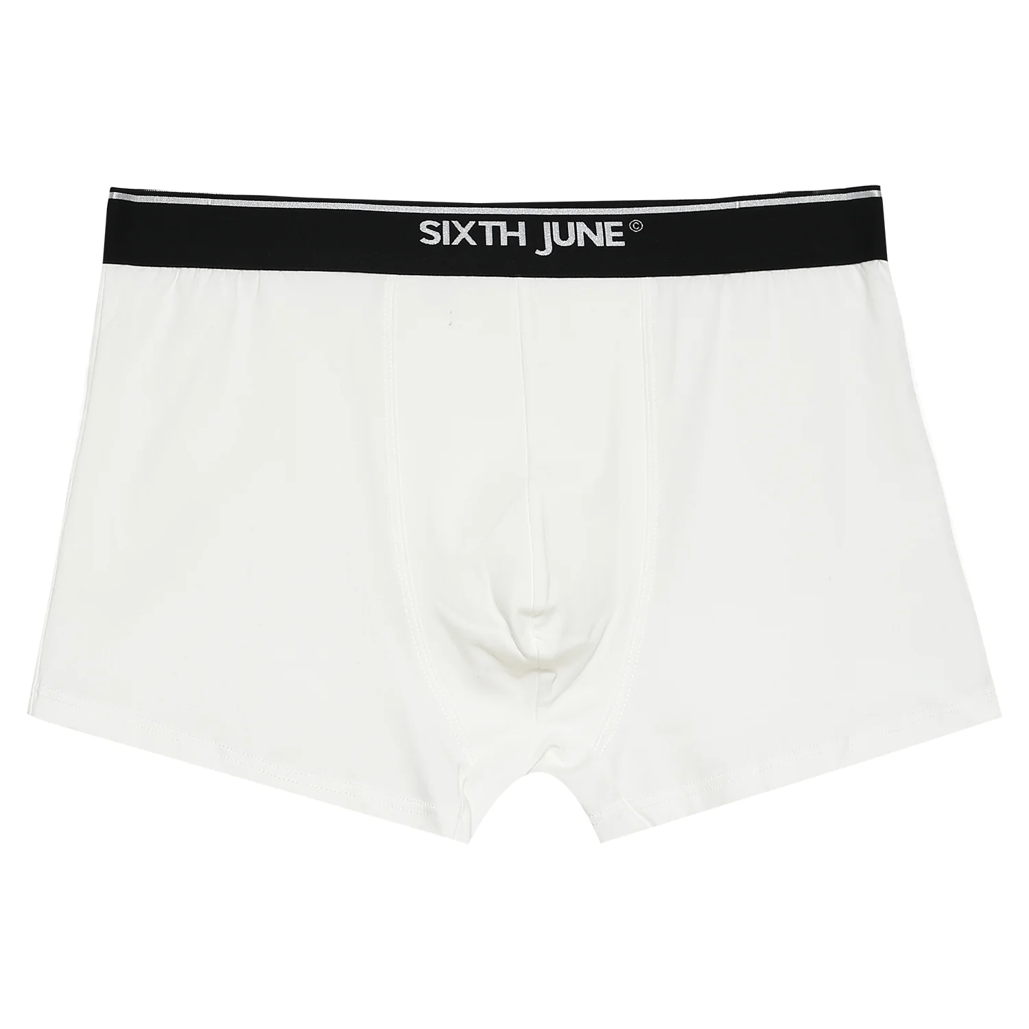 Boxer uni bande Blanc cassé