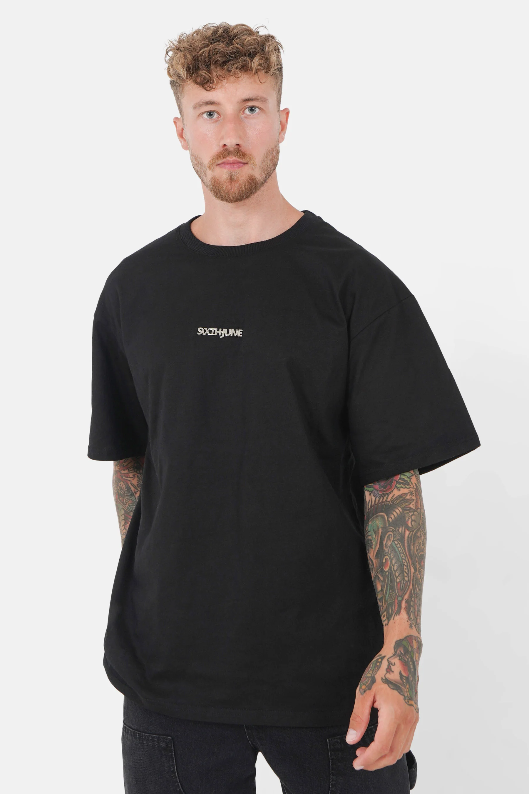 T-shirt logo métallique Noir