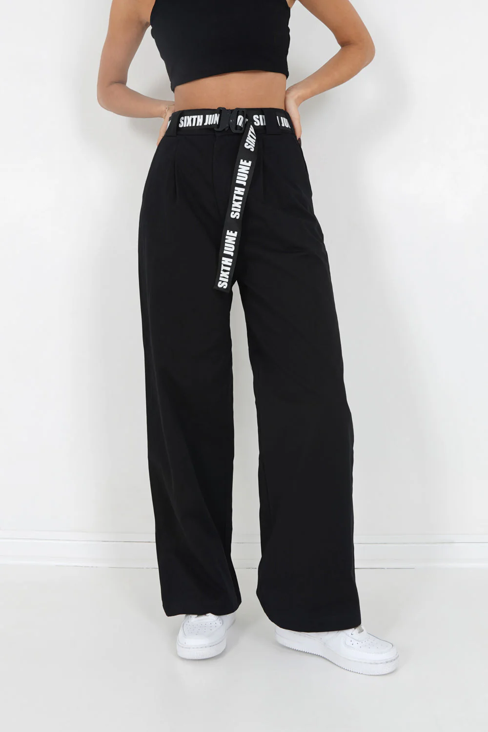 Pantalon sergé large Noir