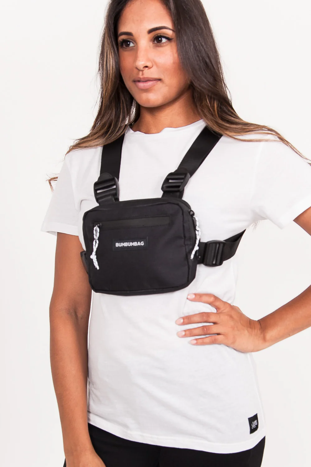 Mini sac poitrine logo noir - Image 6