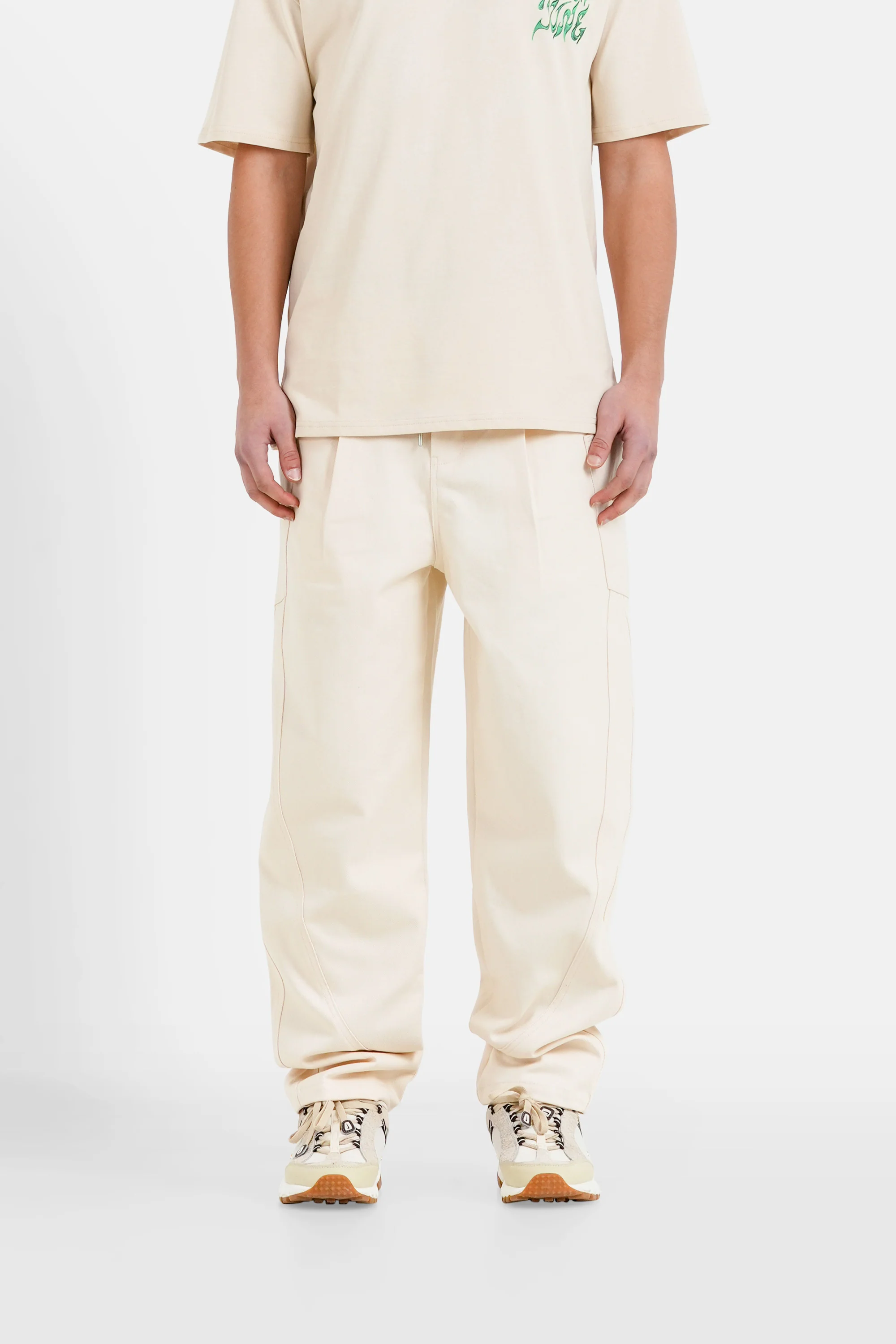 Pantalon workwear minimaliste Beige