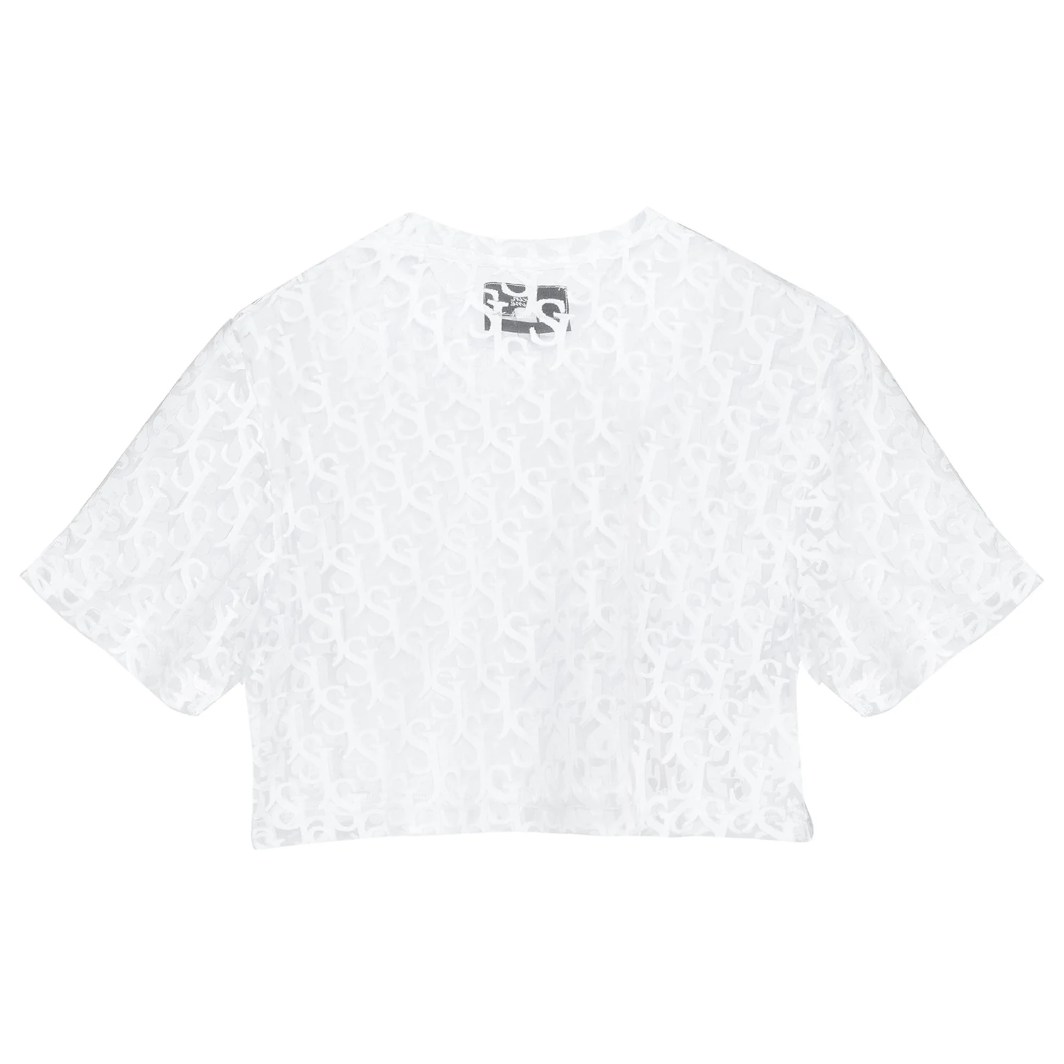 Top court transparent tissé blanc